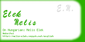 elek melis business card